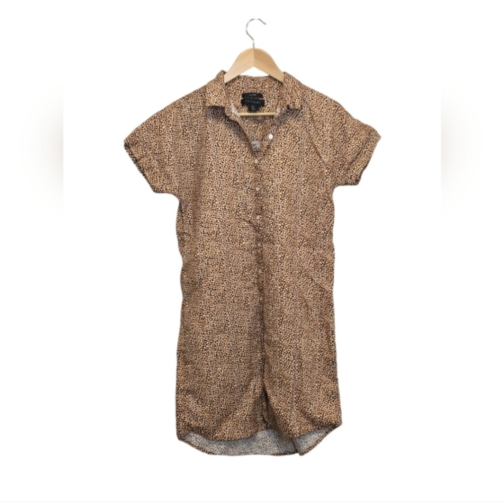 Tahari 100% Linen Button Down Shirt Dress